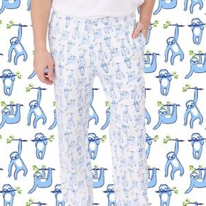 Roller Rabbit Men’s Sleepy Sloth Troy Pajamas Set Blue